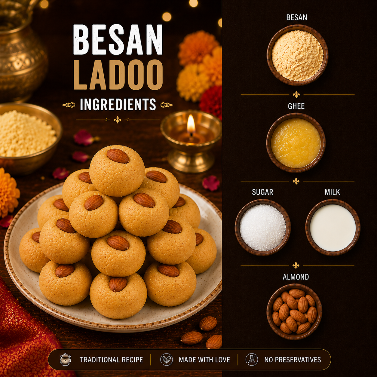 Gruham Besan Ladoo Ingredients