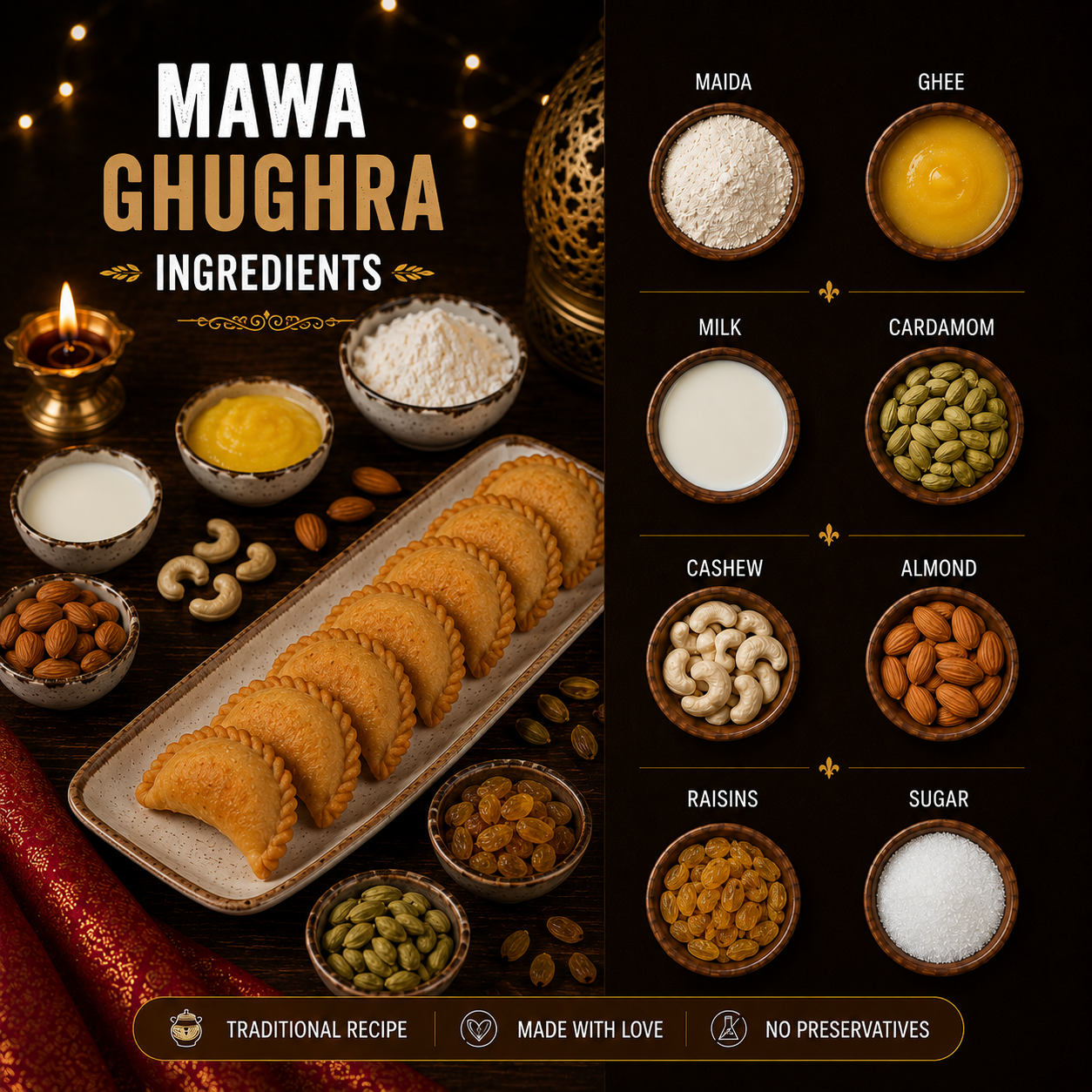 Gruham Mawa Ghughra Ingredients