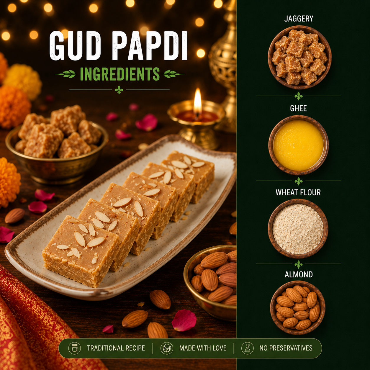 Gud Papdi Ingredients